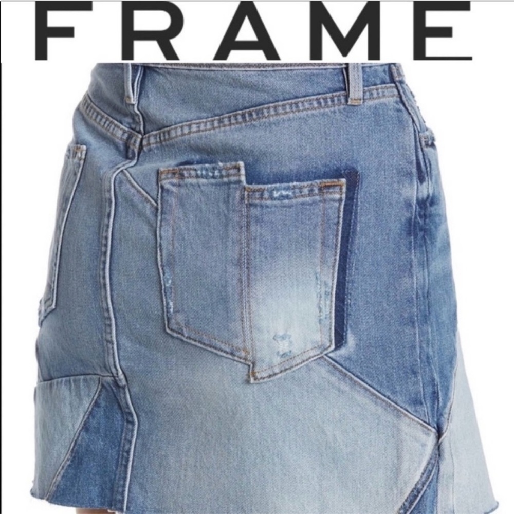 FRAME DENIM LE MINI SKIRT | MIXED DENIM IVES SIZE 30 - Picture 7 of 7